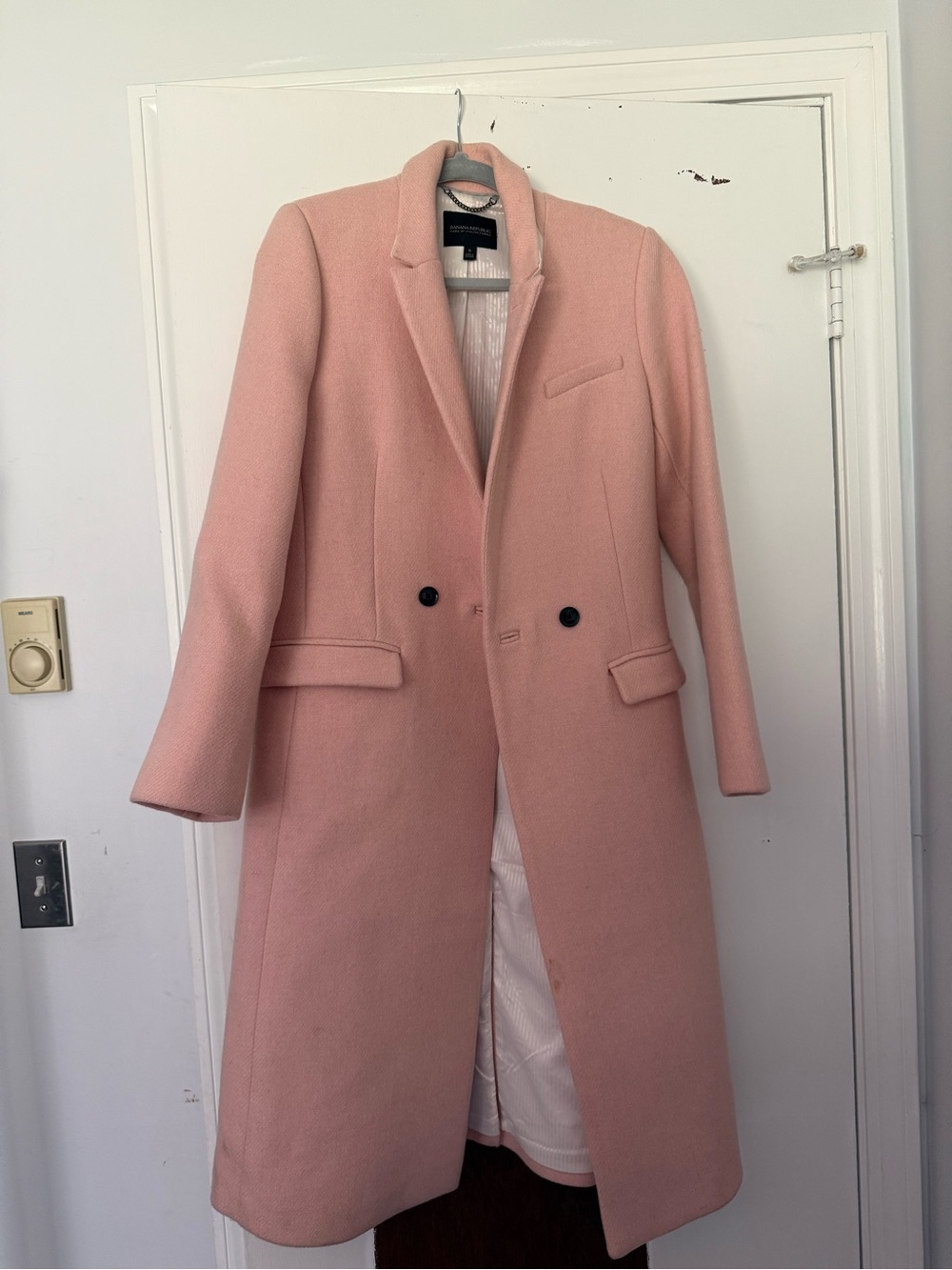 Banana Republic Blush Pink Long Wool Coat
